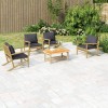 VidaXL Set mobilier de grădină cu perne gri &icirc;nchis, 5 piese, bambus 3156476
