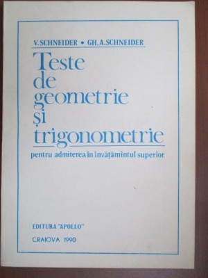 Teste de geometrie si trigonometrie pentru admiterea in invatamantul superior foto