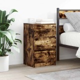 VidaXL Noptiere cu 3 sertare 2 buc Stejar afumat 39x35x65 cm