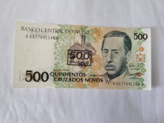 Brazilia 500 Cruzados 1990 Noua foto