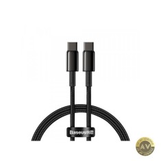 Cablu Date si Incarcare USB-C - USB-C Baseus Tungsten Gold 100W 1m Negru CATWJ-01