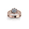 Inel de dama din aur roze 14K, piatra zirconiu - 57