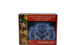 Instalatie de Craciun, sirag luminos cu 8 jocuri de lumini, 100 de beculete stelute albastre, 5 m