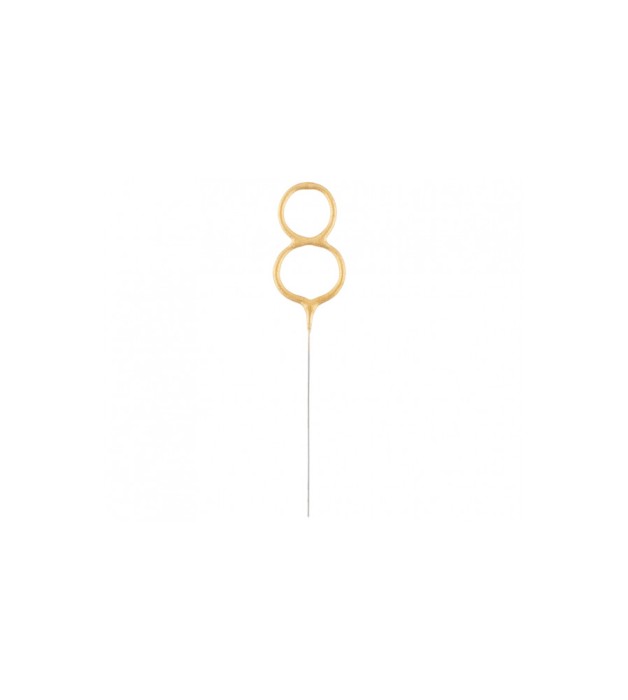 Lumanare Scanteietoare, auriu, 17 cm-Tip Cifra 8