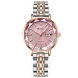 Cumpara ieftin Ceas dama Poedagar CS1374, otel inoxidabil, argintiu-rose gold, cadran roz