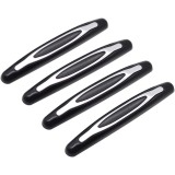 Set 4 autocolante de protectie pentru marginea usii masinii, LLWL, mnegru/Argintiu