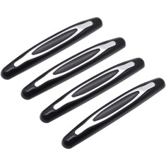 Set 4 autocolante de protectie pentru marginea usii masinii, LLWL, mnegru/Argintiu foto