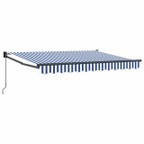 vidaXL Copertină retractabilă manuală Albastru și Alb 3,5 x 2 m 3419056