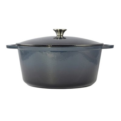 Oala de fonta emailata cu capac, maner din inox, 10 L, Perfect Home foto