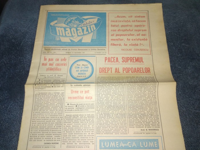 REVISTA MAGAZIN 12 DECEMBRIE 1981