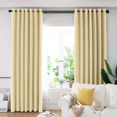 Draperie din catifea blackout cu inele auriu antic, Madison, 150x230 cm, densitate 700 g/ml, Deep Champagne, 1 buc