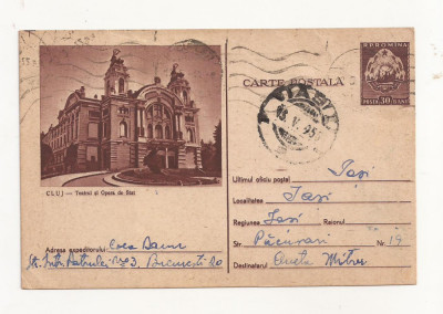 RF25 -Carte Postala- Cluj, Teatrul si opera de stat, circulata 1955 foto