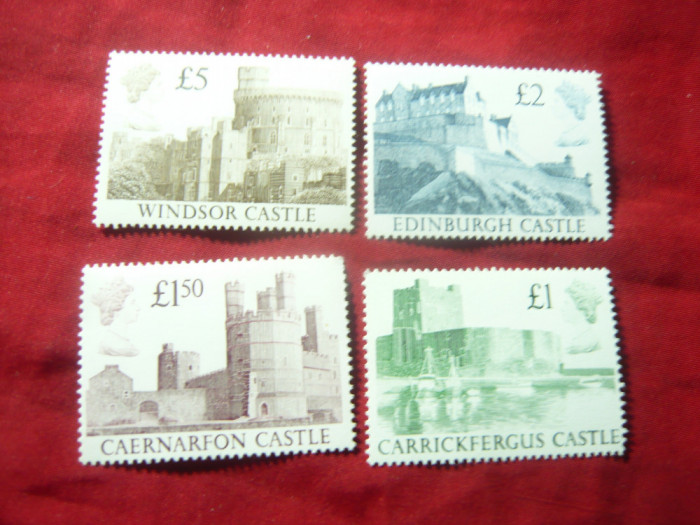 Serie Marea Britanie 1988 - Cetati Castele Arhitectura , 4 valori