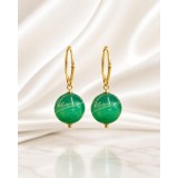 Cercei Vibrant din agat verde smarald