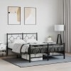 VidaXL Cadru pat metalic cu tăblie de cap/picioare, negru, 135x190 cm 376243