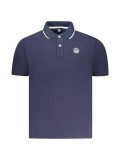 Cumpara ieftin Tricou polo barbati, cu mini logo brodat si detalii pe guler, Regular fit, Bleumarin, S