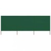 VidaXL Paravan anti-v&acirc;nt cu 3 panouri, verde, 400 x 80 cm, textil