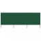 vidaXL Paravan anti-v&acirc;nt cu 3 panouri, verde, 400 x 80 cm, textil