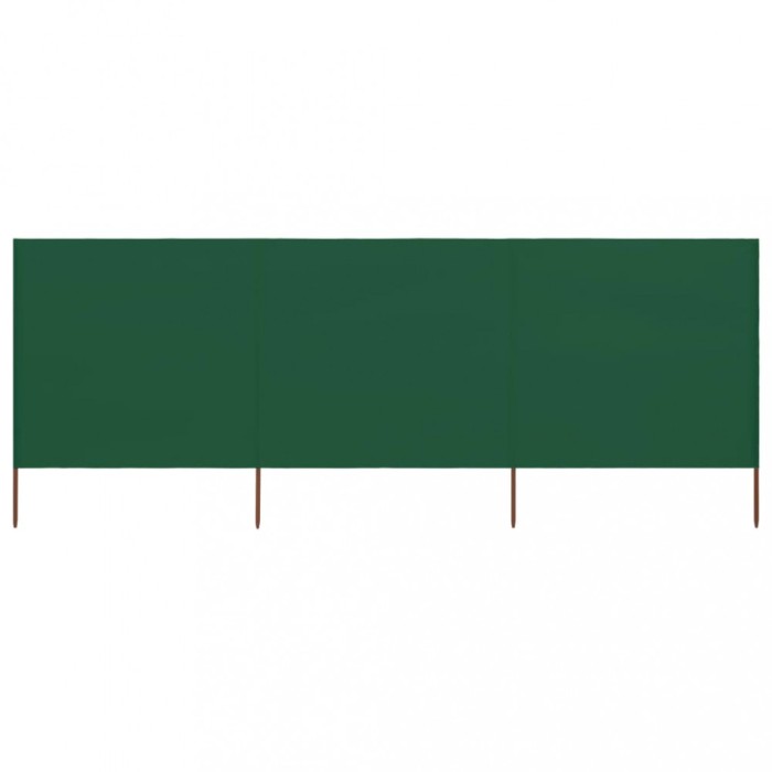 vidaXL Paravan anti-v&acirc;nt cu 3 panouri, verde, 400 x 80 cm, textil