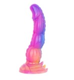 Dildo Mythical Mates Blazetail Dragon cu Ventuza, Silicon, Mov Neon, 25.5 cm