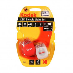 Set lumini avertizare pentru bicicleta, LED, 3 moduri de iluminare, Kodak foto