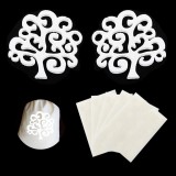 Set de 50 pandative cu autocolante pentru botez Azexcy, lemn/hartie, alb, 4 x 4 cm