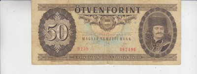 B11 27 - Bancnota foarte veche - Ungaria - 50 forint - 1989 foto