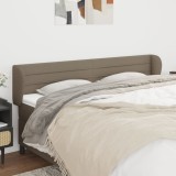 Cumpara ieftin Tăblie de pat cu aripioare gri taupe 203x23x78/88 cm textil