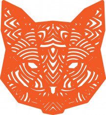Sticker decorativ, Mandala, Pisica, Portocaliu, 64 cm, 7423ST-2 foto
