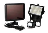 Proiector solar, senzor de mișcare, 60 LED-uri, aluminiu, negru, 11.5x7.5x15 cm, Oem