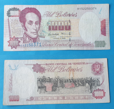 Bancnota veche - Venezuela 1000 Bolivares 1995 - in stare buna foto