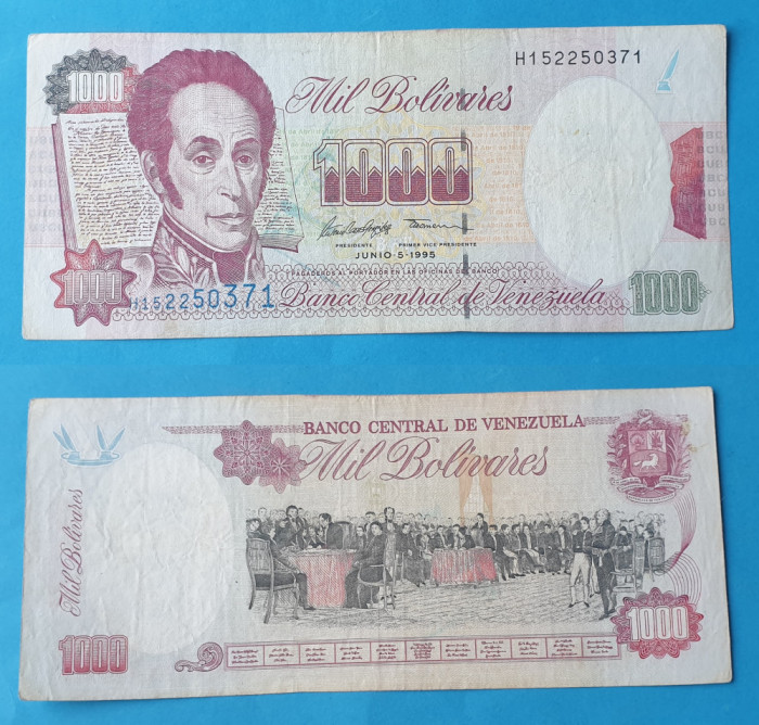 Bancnota veche - Venezuela 1000 Bolivares 1995 - in stare buna
