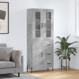 vidaXL Dulap &icirc;nalt, gri beton, 69,5x34x180, lemn compozit