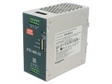 Alimentator MEAN WELL XTR-480-24 480W 24V DC 0-20A pentru șină DIN, eficiență 94%