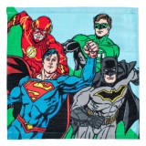 Prosop Bumbac, Justice League, 30x30cm, Ciel, Oem