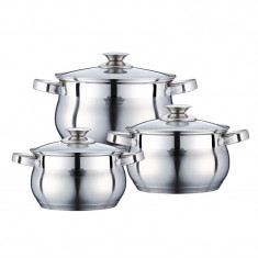 Set 3 cratite inox cu capac Peterhof PH-15775, fund 5 straturi foto