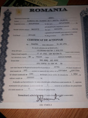 Certificate de actionar AMO foto