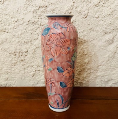 VAZA DIN PORTELAN, DECORATA MANUAL SUB GLAZURA H28cm foto