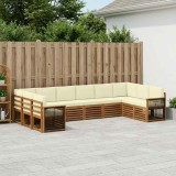 Cumpara ieftin Set de canapele de exterior 10 buc. 10-Locuri Natural si Crem