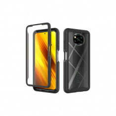 Husa Compatibila cu Xiaomi Poco X3 / Poco X3 NFC / Poco X3 Pro cu Folie Protectie Techsuit Defense360 Pro Negru