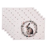 Cumpara ieftin Set 6 suporturi farfurii Paste Iepuras bumbac multicolor (6) 48x35 cm