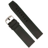 Cumpara ieftin Curea Silicon Neagra Cusatura Verde cu Striatii 20mm 22mm 24mm WZ1901