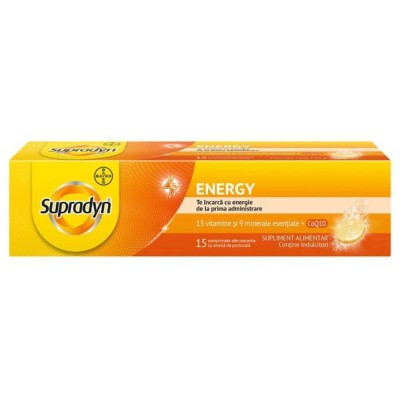 Multivitamine si Minerale Supradyn Energy cu Coenzima Q10 15 comprimate efervescente Bayer foto