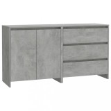 Cumpara ieftin Servante, 2 piese, gri beton, lemn prelucrat