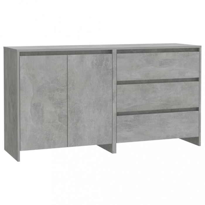 Servante, 2 piese, gri beton, lemn prelucrat