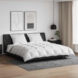 Set Pături cu Pernă vidaXL, 3 piese, Alb, Pene Rață, 240x200 cm, Pilota + 2 Perne, Bumbac 100%, Interior