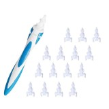 Cumpara ieftin Dispozitiv curatare urechi, Dodaco, 16 varfuri silicon, alb albastru, utilizare familiala