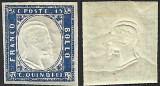ITALIA -- EROARE / IMPRIMARE DUBLU CAP - VITTORIO EMANUEL II - 1863, Nestampilat