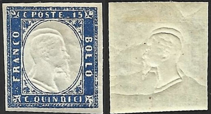 ITALIA -- EROARE / IMPRIMARE DUBLU CAP - VITTORIO EMANUEL II - 1863