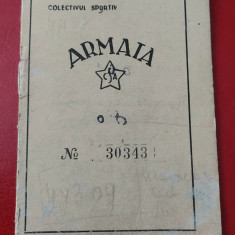 Carnet de membru Clubul Sportiv Armata Cluj anul 1957